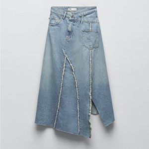 Zara ZW Asymmetric Denim Skirt